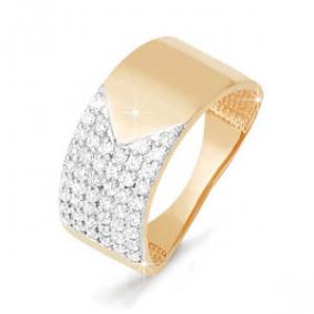 Золотое кольцо КЮЗ Del'ta D111189 с фианитом D111189 фото