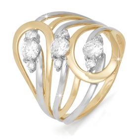 Золотое кольцо КЮЗ Del'ta D111216 с фианитом D111216 фото