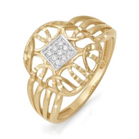 Золотое кольцо КЮЗ Del'ta D111241 с фианитом D111241 фото