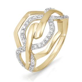 Золотое кольцо КЮЗ Del'ta D111331 с фианитом D111331 фото