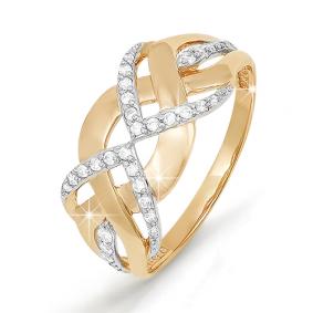 Золотое кольцо КЮЗ Del'ta D111367 с фианитом D111367 фото