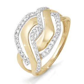 Золотое кольцо КЮЗ Del'ta D111369 с фианитом D111369 фото