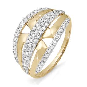 Золотое кольцо КЮЗ Del'ta D111377 с фианитом D111377 фото