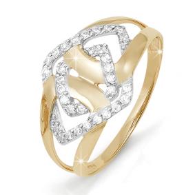 Золотое кольцо КЮЗ Del'ta D111379 с фианитом D111379 фото