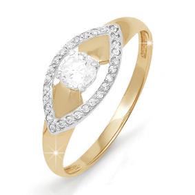 Золотое кольцо КЮЗ Del'ta D111391 с фианитом D111391 фото