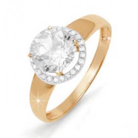 Золотое кольцо КЮЗ Del'ta D111431 с фианитом D111431 фото