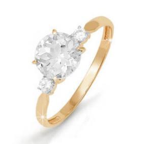 Золотое кольцо КЮЗ Del'ta D111443 с фианитом D111443 фото