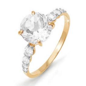 Золотое кольцо КЮЗ Del'ta D111450 с фианитом D111450 фото