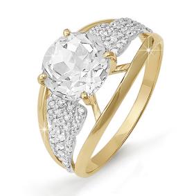 Золотое кольцо КЮЗ Del'ta D111455 с фианитом D111455 фото