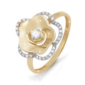 Золотое кольцо КЮЗ Del'ta D111469 с фианитом D111469 фото