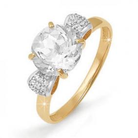 Золотое кольцо КЮЗ Del'ta D111474 с фианитом D111474 фото