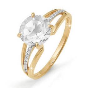 Золотое кольцо КЮЗ Del'ta D111481 с фианитом D111481 фото