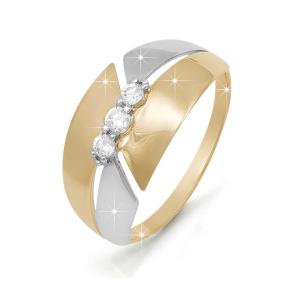 Золотое кольцо КЮЗ Del'ta D111503 с фианитом D111503 фото