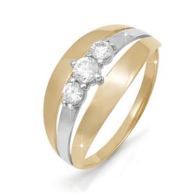 Золотое кольцо КЮЗ Del'ta D111516 с фианитом D111516 фото