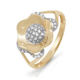 Золотое кольцо КЮЗ Del'ta D111547 с фианитом D111547 фото