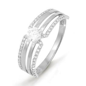 Кольцо из белого золота КЮЗ Del'ta D111555 с фианитом D111555 фото