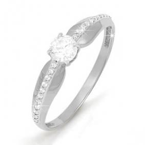 Кольцо из белого золота КЮЗ Del'ta D111582 с фианитом D111582 фото