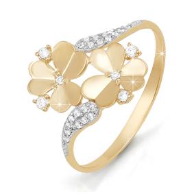 Золотое кольцо КЮЗ Del'ta D111588 с фианитом D111588 фото