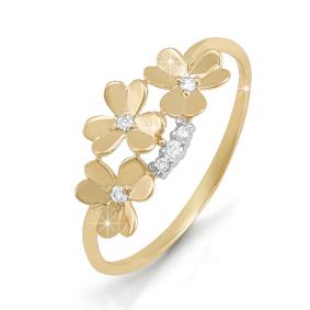 Золотое кольцо КЮЗ Del'ta D111598 с фианитом D111598 фото