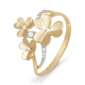 Золотое кольцо КЮЗ Del'ta D111603 с фианитом D111603 фото