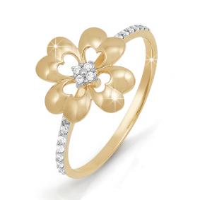 Золотое кольцо КЮЗ Del'ta D111604 с фианитом D111604 фото