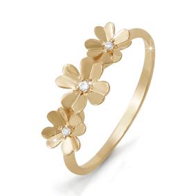 Золотое кольцо КЮЗ Del'ta D111605 с фианитом D111605 фото