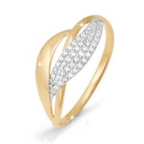 Золотое кольцо КЮЗ Del'ta D111745 с фианитом D111745 фото