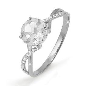 Кольцо из белого золота КЮЗ Del'ta D111756 с фианитом D111756 фото