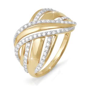 Золотое кольцо КЮЗ Del'ta D111781 с фианитом D111781 фото