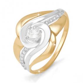 Золотое кольцо КЮЗ Del'ta D111785 с фианитом D111785 фото