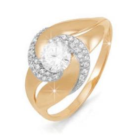 Золотое кольцо КЮЗ Del'ta D111803 с фианитом D111803 фото