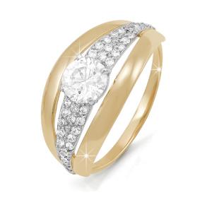 Золотое кольцо КЮЗ Del'ta D111810 с фианитом D111810 фото