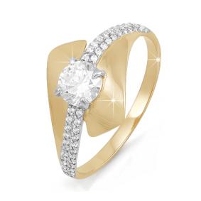 Золотое кольцо КЮЗ Del'ta D111812 с фианитом D111812 фото