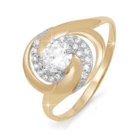 Золотое кольцо КЮЗ Del'ta D111820 с фианитом D111820 фото