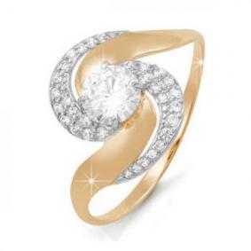 Золотое кольцо КЮЗ Del'ta D111821 с фианитом D111821 фото
