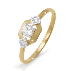 Золотое кольцо КЮЗ Del'ta D111842 с фианитом D111842 фото