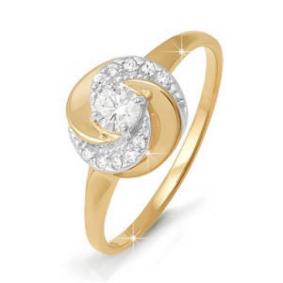 Золотое кольцо КЮЗ Del'ta D111849 с фианитом D111849 фото