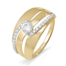 Золотое кольцо КЮЗ Del'ta D111858 с фианитом D111858 фото