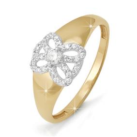 Золотое кольцо КЮЗ Del'ta D111913 с фианитом D111913 фото