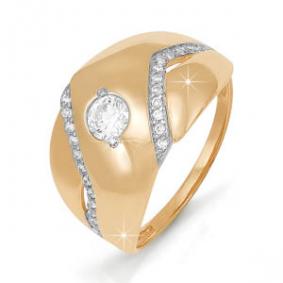 Золотое кольцо КЮЗ Del'ta D111928 с фианитом D111928 фото