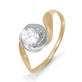 Золотое кольцо КЮЗ Del'ta D111938 с фианитом D111938 фото