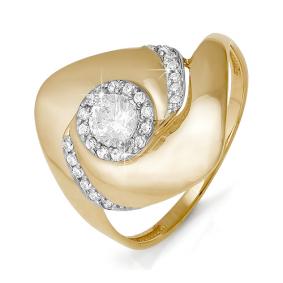 Золотое кольцо КЮЗ Del'ta D112009 с фианитом D112009 фото