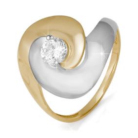 Золотое кольцо КЮЗ Del'ta D112019 с фианитом D112019 фото