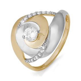 Золотое кольцо КЮЗ Del'ta D112028 с фианитом D112028 фото