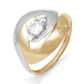 Золотое кольцо КЮЗ Del'ta D112031 с фианитом D112031 фото