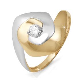 Золотое кольцо КЮЗ Del'ta D112047 с фианитом D112047 фото