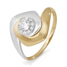 Золотое кольцо КЮЗ Del'ta D112051 с фианитом D112051 фото