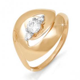 Золотое кольцо КЮЗ Del'ta D112065 с фианитом D112065 фото