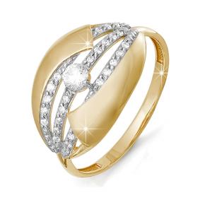 Золотое кольцо КЮЗ Del'ta D112104 с фианитом D112104 фото