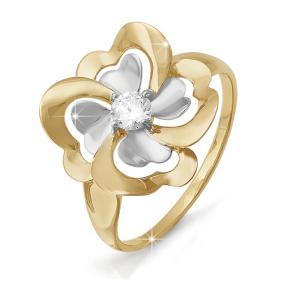 Золотое кольцо КЮЗ Del'ta D112155 с фианитом D112155 фото